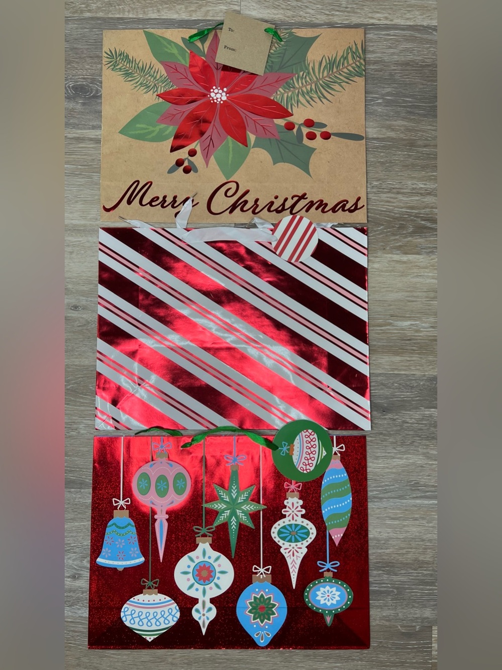 Brand New-Set of 3 Large Christmas Gift Bags (Assorted Designs)
